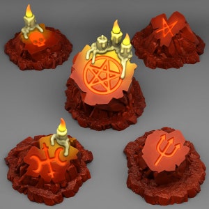 Occult Sacrifice Stones Plants and Rocks Terrain Set of 5 Dungeons and Dragons, Pathfinder, Tabletop Gaming 28/32mm Terrain RPG