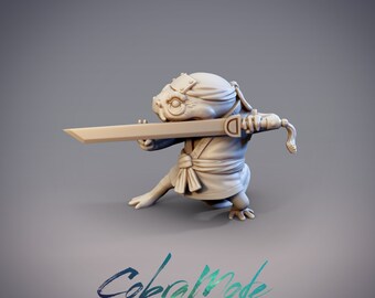 Hadzuki, Hanzaki Salamander Ninja (Jian), Salamander Samurai Dungeons and Dragons/ RPG /Resin Miniature/Pathfinder/32mm/54mm