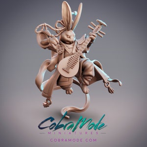 Shining Wave - Guanghan Court Bard Rabbit Folk Samurai Cobramode Dungeons and Dragons/ RPG /Resin Miniature/Pathfinder/32mm/54mm