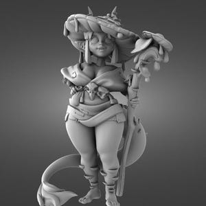 Spore Druid Tiefling 32/75mm options Dungeon and Dragons, Pathfinder, Role Playing Miniature 0525