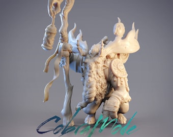 Temur, the Ariché Shaman, Reindeer Shaman Dungeons and Dragons/ RPG /Resin Miniature/Pathfinder/32mm
