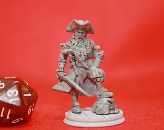 Black Beard Pirate 32mm/28mm Miniature Dungeons and Dragons/Pathfinder/Blood and Plunder