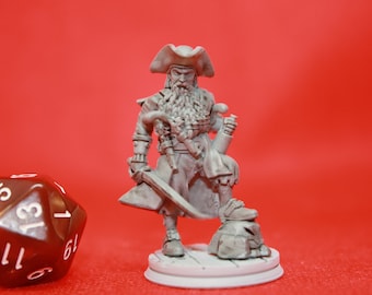 Black Beard Pirate 32mm/28mm Miniature Dungeons and Dragons/Pathfinder/Blood and Plunder