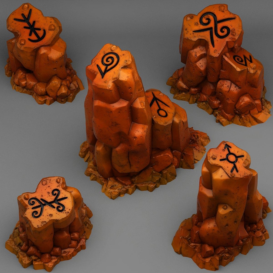 Magic Rune Stones Terrain Set, Dungeons and Dragons RPG, 3D Printed - Etsy