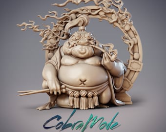 Tozen, Hikiga Spirit Binder, Ogre Frog Samurai Dungeons and Dragons/ RPG /Resin Miniature/Pathfinder/32mm/54mm