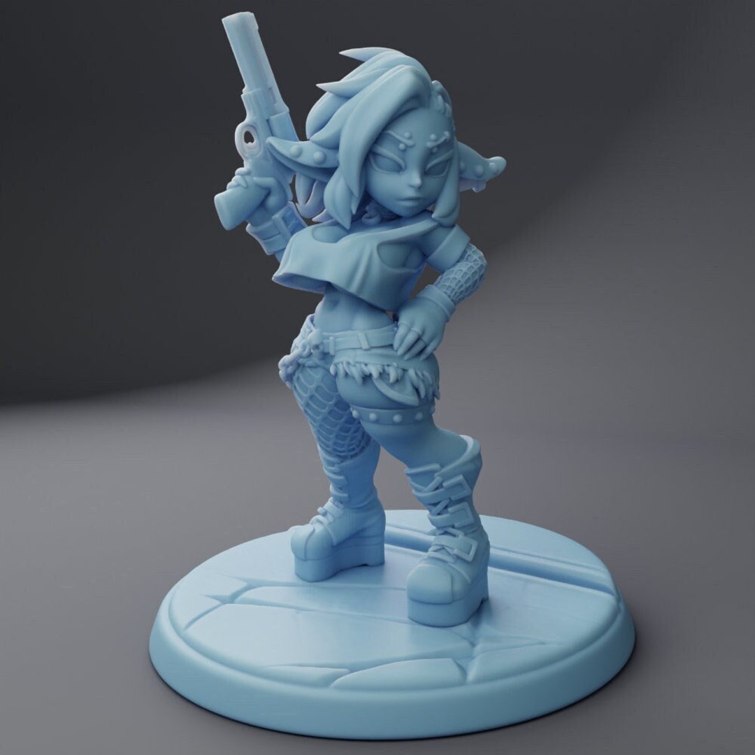 Leora the Goblin Punk-cyber Punk 32/75mm Options Dungeon and