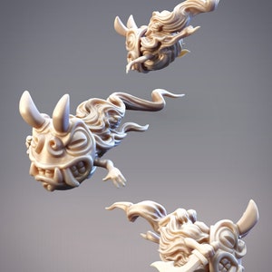 Hikiga Mask Onibi , Salamander Frog Samurai Dungeons and Dragons/ RPG /Resin Miniature/Pathfinder/32mm