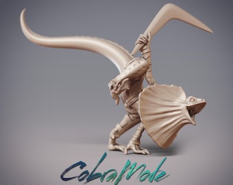 Jarruk - Bindagari Warrior Lizard Folk Cobramode Dungeons and Dragons/ RPG /Resin Miniature/Pathfinder/32mm/54mm M67