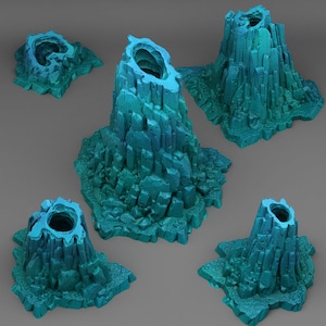 Ice Hole Caverns  Terrain Set of 5 Dungeons and Dragons, Pathfinder, Tabletop Gaming 28/32mm Terrain RPG
