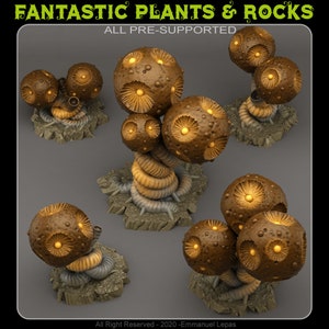 Lightening Balls Plant Terrain Set of 5 Dungeons and Dragons, Pathfinder, Tabletop Gaming 28/32mm Terrain RPG