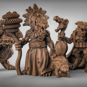 28mm Kobold Spellcasters Miniatures  for Dungeons and Dragons, Pathfinder, Starfinder and other Tabletop RPGs 3d printed