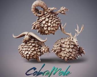 Mirethbalm Shrub Plant Constructs (Searbhiseach) Set of 3 -Herbalist Forest Folk Dungeons and Dragons/ RPG /Resin Miniature/Pathfinder/32mm