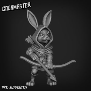 RabbitFolk Archer 32mm for Dungeons and Dragons, Pathfinder, Starfinder and other Tabletop RPGs 3d printed