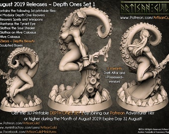 Zixrya the Sexy Pinup Deep One, Cthulhu 28mm Deep One Resin Miniatur - für D & D Dungeons and Dragons oder Tabletop Gaming, Artisan Guild