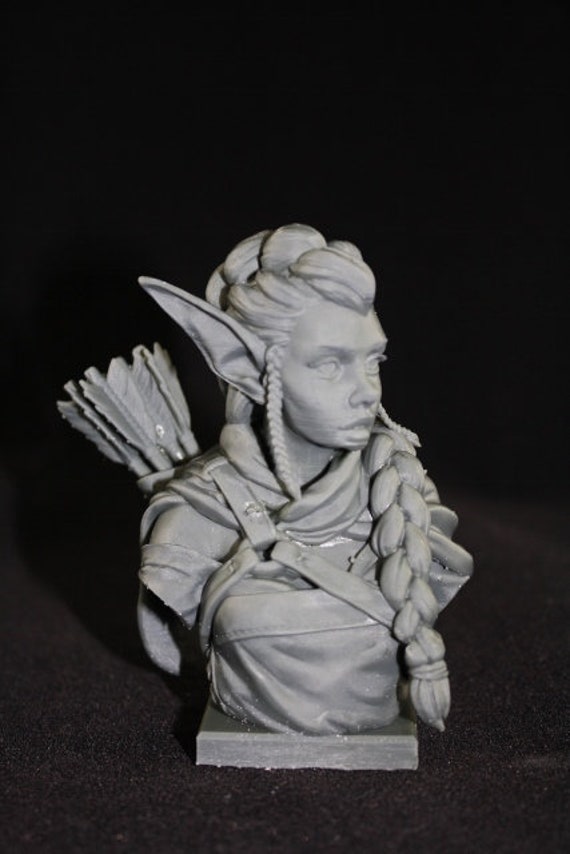 1/10 Resin Model Kit Fantasy Female Archer elves Bust Unpainted Unassembled 