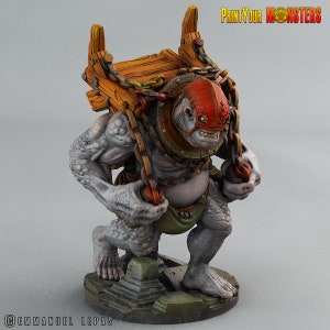 Troll with Platform for Dungeons and Dragons, Pathfinder, Starfinder and other Tabletop RPGs 3d printed 28mm 32 mm