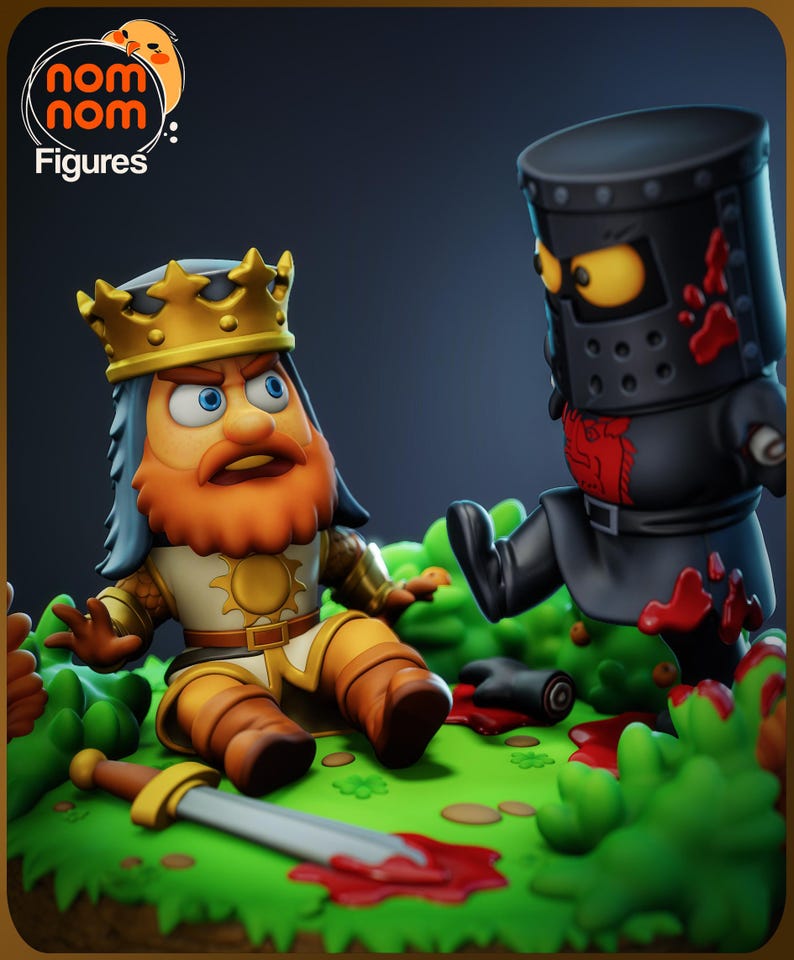 The Black Knight Chibi Monty Python the Holy Grail 3D Printed Statue ...