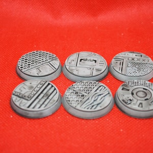 28mm/32mm Bases, Industrial Space, Set of 6, Table Top Gaming, RPG,