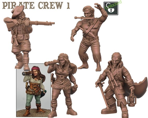 Figurines Miniatures Pirates Jalissa 28 Mm - Pour Jeux De Plateau Et Collection - Fabriqué Au Royaume-Uni