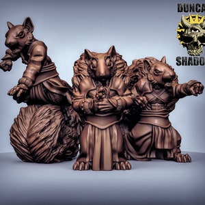 28mm Squirrel Monks  Miniatures Set of 3 for Dungeons and Dragons, Pathfinder, Starfinder and other Tabletop RPGs 3d printed
