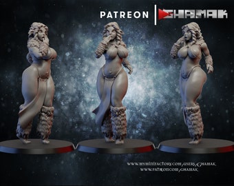 Pin-up Firbolg, 100mm Witch Resin Miniature -Garage Resin Print