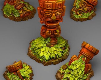 Cursed Jungle Ruins, Plant and Rocks Terrain, Dungeons and Dragons RPG