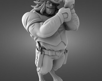 Satyr Cowboy Biker Fantasy Western 32mm/75mm Dungeon and Dragons, Pathfinder, Role Playing Miniature 0623