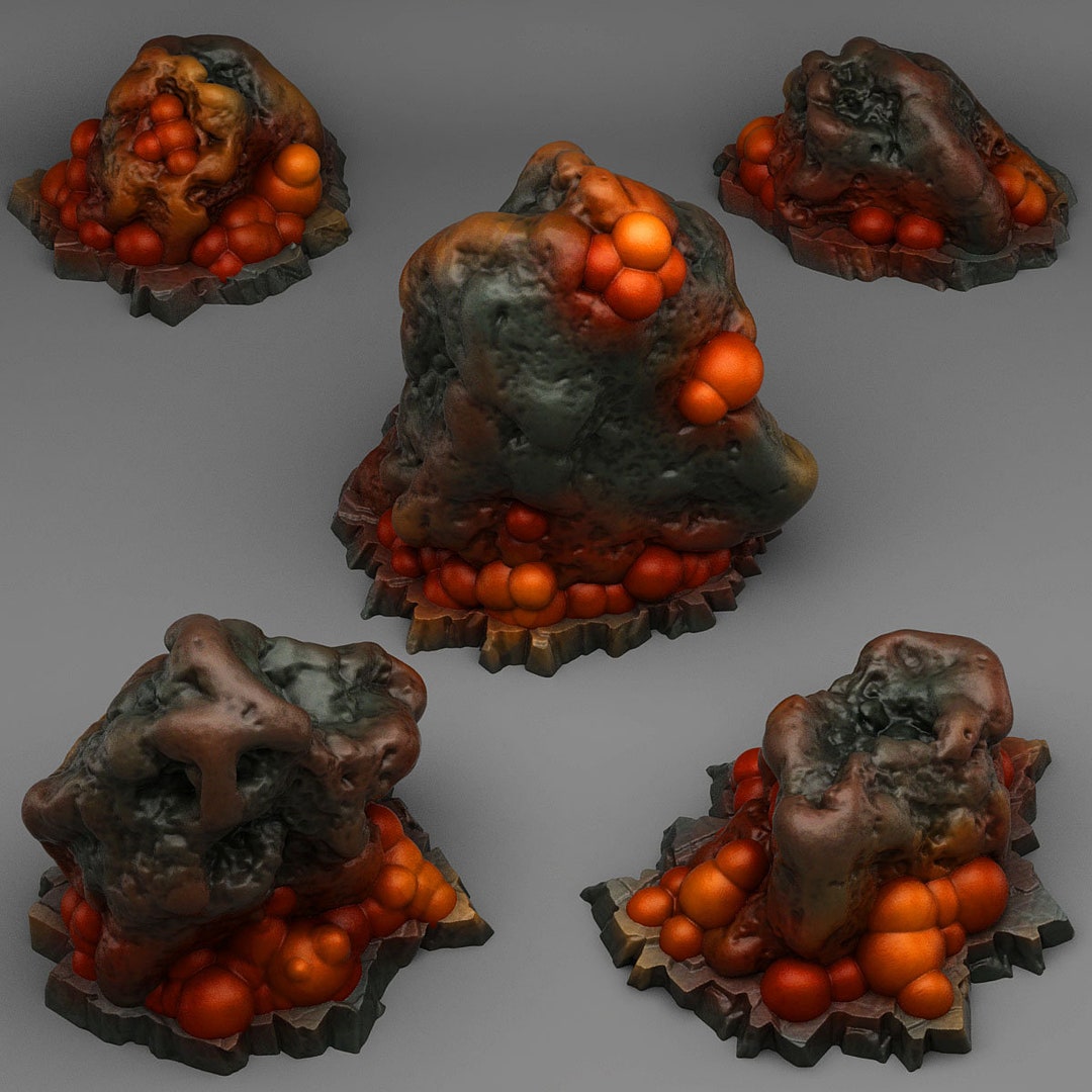 Red Rocks Dnd Virus Rocks Stones Plants Terrain Set of 5 Dungeons and Dragons ...