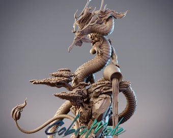 Dragon of the Earth Cobramode Japanese Dragon  Dungeons and Dragons/ RPG /Resin Miniature/Pathfinder/32mm