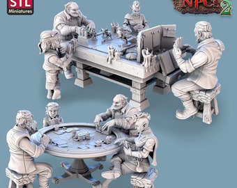Resin Fantasy NPCs, Card Table, Dungeons and Dragons RPG Terrain