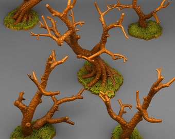 Dead Tree Terrain Set of 5, Dungeons and Dragons RPG 28/32mm