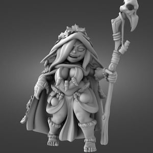 Leaf Goblin Druid 32mm/75mm Dungeon and Dragons, Pathfinder, Role Playing Miniature Twin Goddess 0923