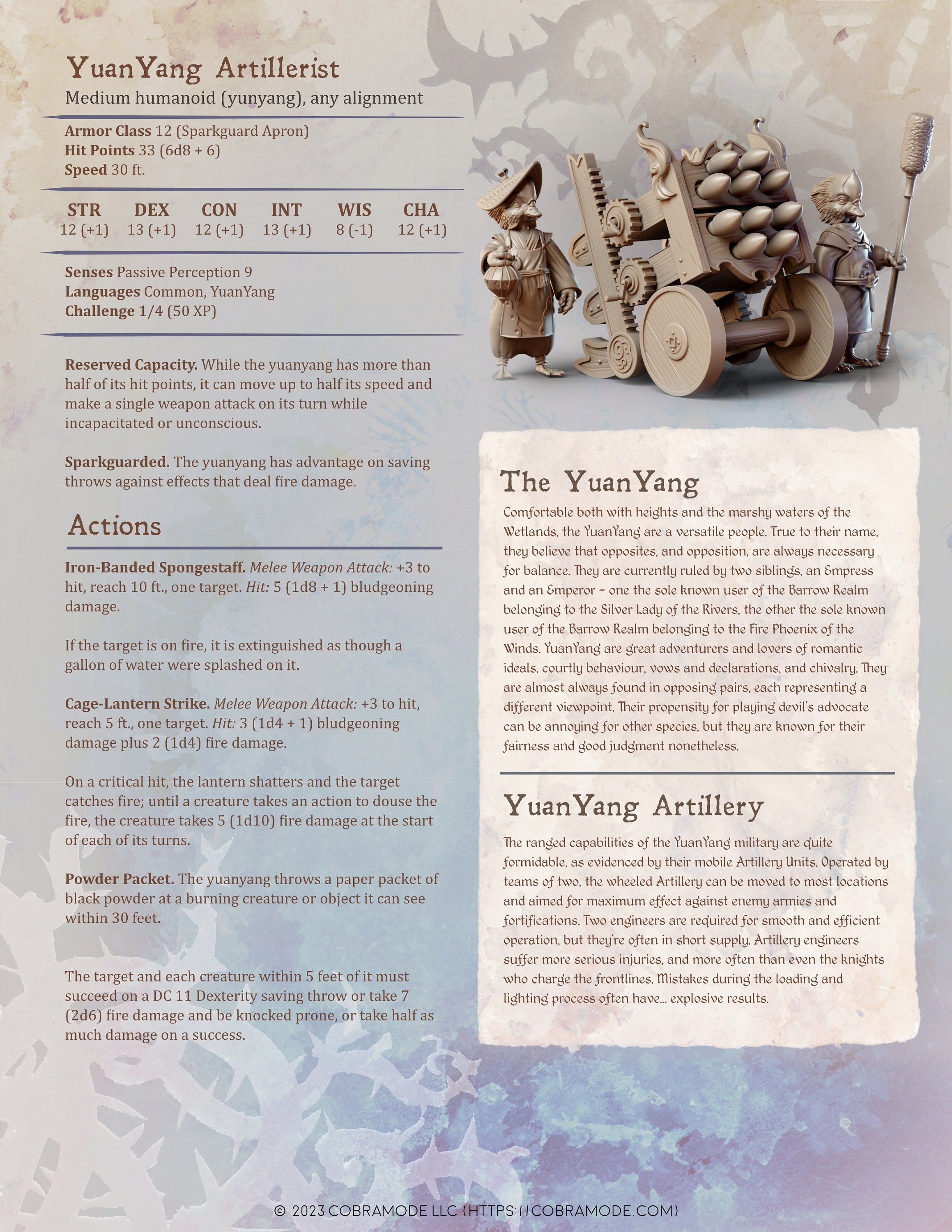 Yuanyang Artillery Unit, Dungeons and Dragons/ RPG /resin Miniature ...