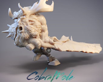 Arkhan, the Ariche Berserker, Reindeer Tracker Dungeons and Dragons/ RPG /Resin Miniature/Pathfinder/32mm/54mm