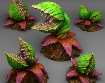Massive Carnivorous Plants Terrain Set of 5 Dungeons and Dragons, Pathfinder, Tabletop Gaming 28/32mm Terrain RPG