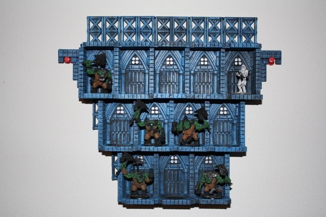 Wallhalla Modular Miniature Display Shelves Dark Gothic Core Set, Kill Team, D&D, 3D printed