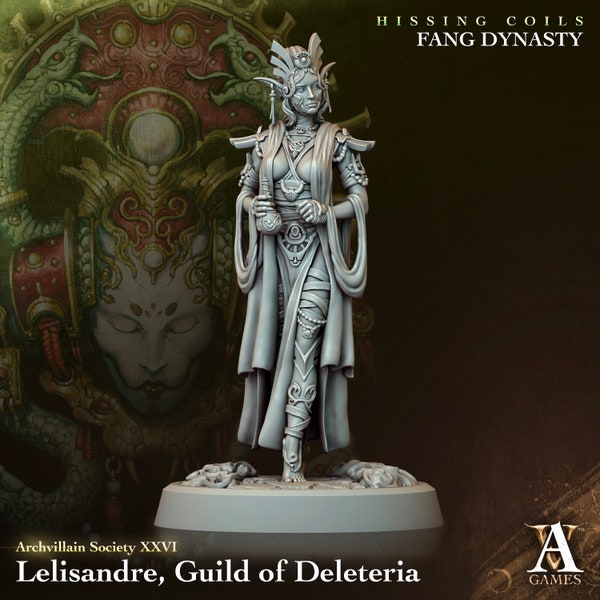 Lelisandre - Guild of Deleteria 28mm/32mm • Fang Dynasty • 3D Printed Fantasy Miniature • D&D / Pathfinder  • Archvillian Games XXVI