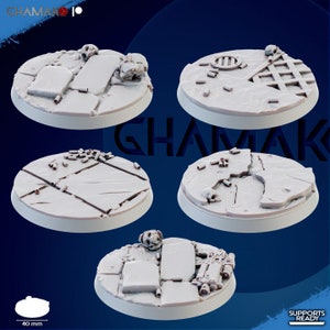 40mm Bases set of 5, Imperator&#39;s Heavy Militum Base Sci-Fi Bases, Industrial Bases, Table Top Gaming, RPG, Dungeons and Dragons 740