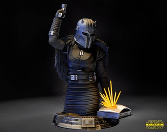 The Armorer Bust Sculpture, Star Wars Mandalorian Rebel Cosplay, 3D Printed Prop Kit