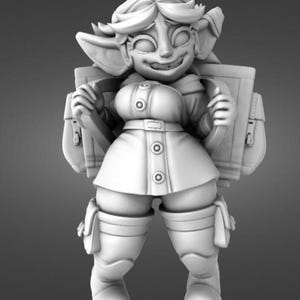 Bobbie the Goblin Merchant  32/75mm options Dungeon and Dragons, Pathfinder, Role Playing Miniature Twin Goddess 0524