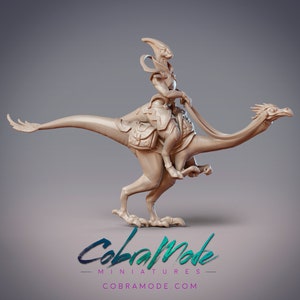 Vae’lira - Dinovian Merchant and Gallotalis Mount  Dungeons and Dragons/ RPG /Resin Miniature/Pathfinder/32mm/54mm