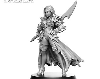 Dalila the Sexy Blade Master Pinup,   100mm Dalila Resin Miniature - for D&D Dungeons and Dragons or Tabletop Gaming