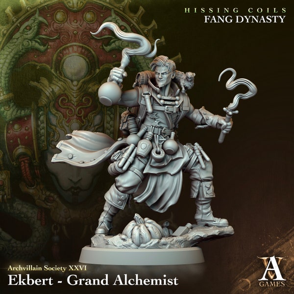 Ekbert - Grand Alchemist 28mm/32mm • Fang Dynasty • 3D Printed Fantasy Miniature • D&D / Pathfinder  • Archvillian Games XXVI