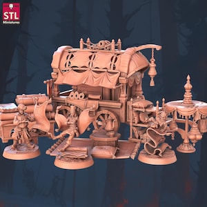 Flying Carpet Vendor Set Fantasy Props Dungeons and Dragons, Pathfinder, Tabletop Gaming 28mm Terrain RPG