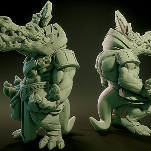 Sobek Crocodile God - Resin Miniature - Dungeons and Dragons - Pathfinder - Mini  28mm - 32mm