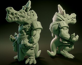 Sobek Crocodile God - Resin Miniature - Dungeons and Dragons - Pathfinder - Mini  28mm - 32mm