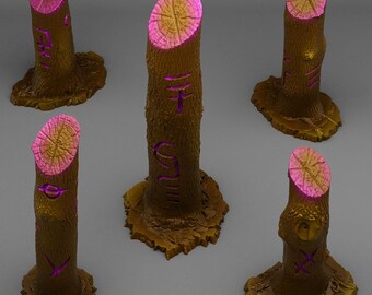 Witch Cursed Trees Terrain-Set of 5 Dungeons and Dragons, Pathfinder, Tabletop Gaming 28/32mm Terrain RPG Vol 4 3D Printed Plants & Rocks