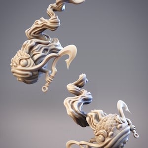 Koi Mask Onibi, Salamander Frog Samurai Dungeons and Dragons/ RPG /Resin Miniature/Pathfinder/32mm
