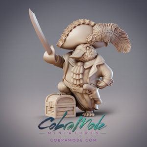 Siduri - Boondaburra Capitán Pirata Ornitorrinco Dungeons and Dragons/ RPG / Miniatura de resina / Pathfinder / 32 mm / 54 mm