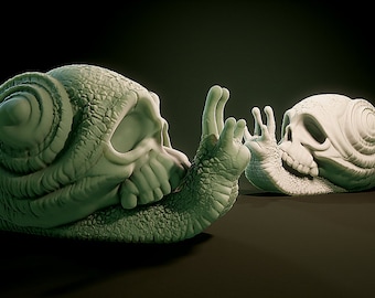 Giant Snail with Skull Shell - Resin Miniature - Dungeons and Dragons - Pathfinder - Mini  28mm - 32mm